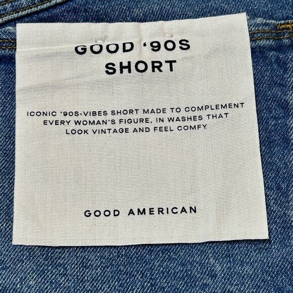 Good American Good 90’s Short Blue Denim Shorts NWOT size 16 - Picture 8 of 8